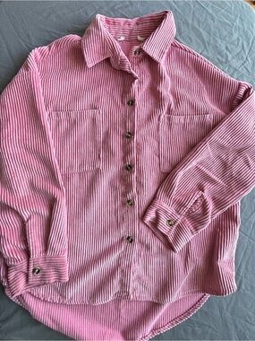 Old Navy Pink Corduroy Button-Down Shirt